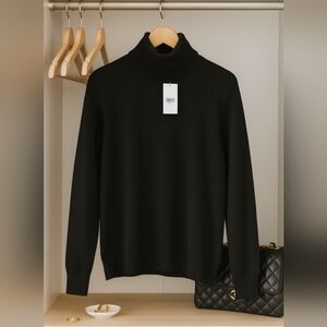 Cashmere 3XL Black Luxury Extra Soft Turtleneck Relaxed Fit Sweater New